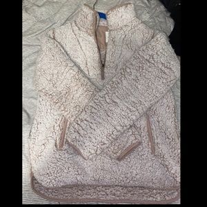 COZY SHERPA HALF ZIP PULLOVER